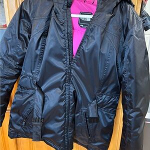 The North Face Black Ski Jacket with Pink Interior